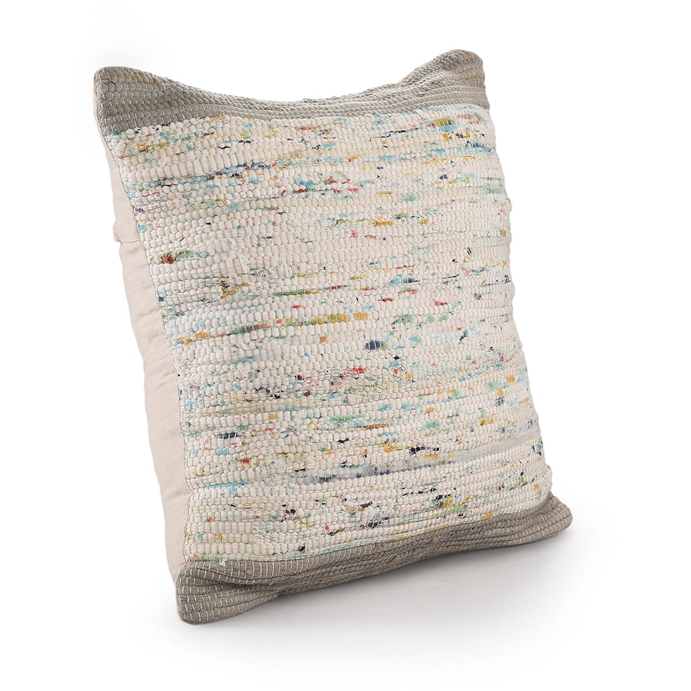Harlow Hill Luma 20" x 20" Gray/Multicolor Striped Cotton Adult Decorative Throw Pillow