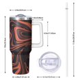 thumbnail image 2 of 40oz Tumbler with Handle and Straw, Vacuum Insulated Stainless Steel Travel Mug, Fits Car Cup Holder, Liquid & Marble Print, 2 of 6