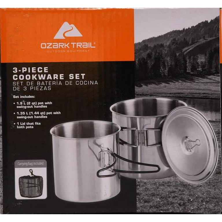 Large 2-Piece Titanium Camping Cookware Set With Hanger