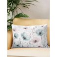 thumbnail image 2 of Waterproof Outdoor Throw Pillows with Inserts 12"x20", Teal Pink Spring Floral Soft Decorative Pillowcases for Couch Bedroom, Summer Botanical Watercolor Pillow Covers for Sofa Living Room, 2 of 8