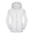 thumbnail image 3 of Xfvqtps Mens Light Jacket Hoodie Cooling Sun Protection Full Zip up Long Sleeve Solid Color Summer Coat for Fishing Hiking Athletic Running White, 3 of 4