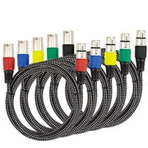 XLR Cable 30 FT/5 Pack, Microphone Cable 3 Pin Nylong Braided Balanced XLR Male to XLR Female Heavy Duty Mic Patch Cords 30FT 5