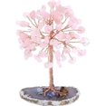 thumbnail image 1 of Super Mini Crystal Money Tree Copper Wire Wrapped W/ Agate Slice Base Healing Gemstone Yoga Feng Shui Trees Home Crystal Decor, 1 of 18