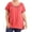 Red, variant on XVJRHAK Oversized Tees Women's Plus Size Summer Solid Multi Color Slub Crochet Trim Tunic Top Short Sleeve(Black,XXXXL)