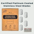 thumbnail image 2 of wqlpp-50 Count Double Edge Safety Razor Blades by - Double Edge | Made from USA Steel | Super Platinum Coated | Replacement Razor Blades, 2 of 4