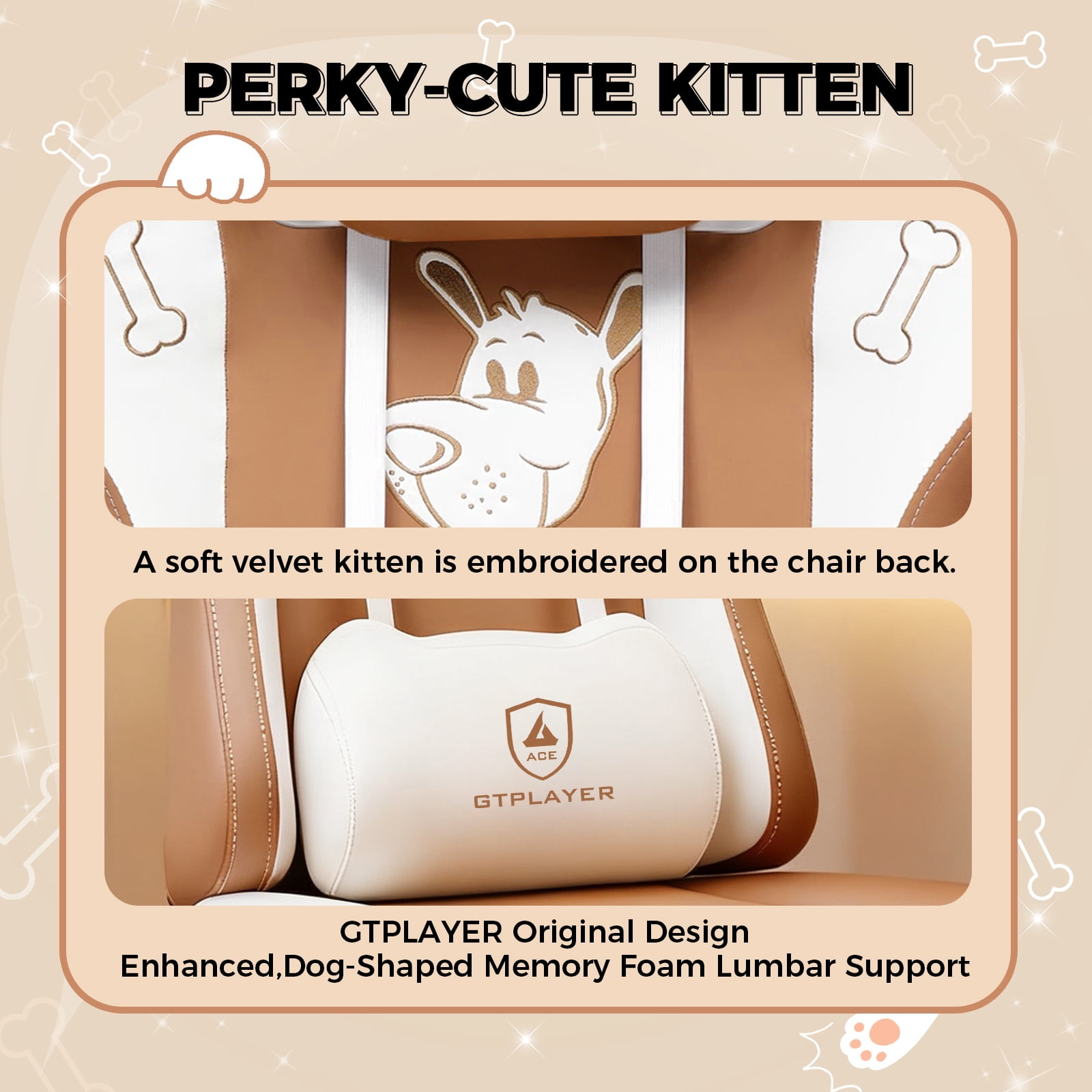 LUCKLIFE Cute Gaming Chair with Cat Paw,Computer Chair with Footrest, Reclining PC Game Chair for Girl, Teen
