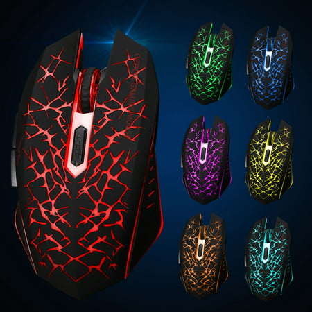 TSV Wireless Gaming Mouse with DPI Shifting, 2 Side Buttons, 2400 DPI, Ergonomic Design, 6 (Best Gaming Mouse With Side Buttons)
