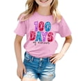 thumbnail image 4 of Chemises pour Tout-Petits Garçon Fille Mode Décontractée Imprimé Col Rond Manches Courtes T-Shirt Hauts pour Filles, T-Shirts Roses 8 Ans-9 Ans, 4 of 4