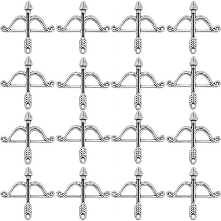 1 Box 60Pcs Valentine Charms Bow and Arrow Charms Alloy Antique Silver Tibetan Loop Vintage Charm Collection Bulk DIY