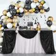 thumbnail image 3 of Mantel B-COOL con lentejuelas negras, 152 x 259 cm, boda de Halloween, 3 of 7