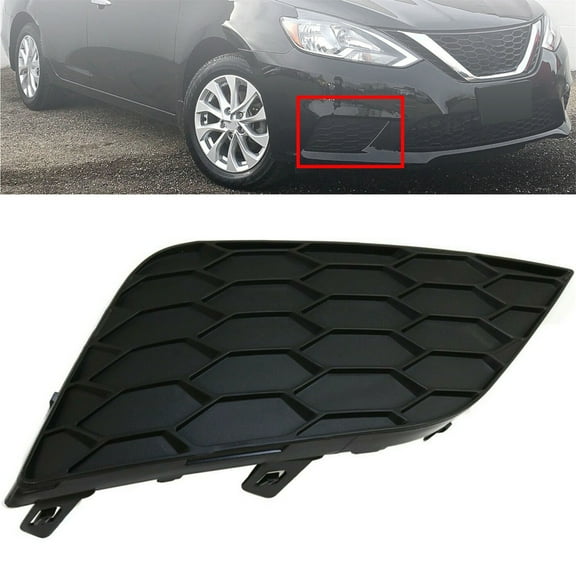 SEBLAFF Front Bumper Black Fog Light Lamp Cover Driver Side For 2016-2018 Nissan Sentra
