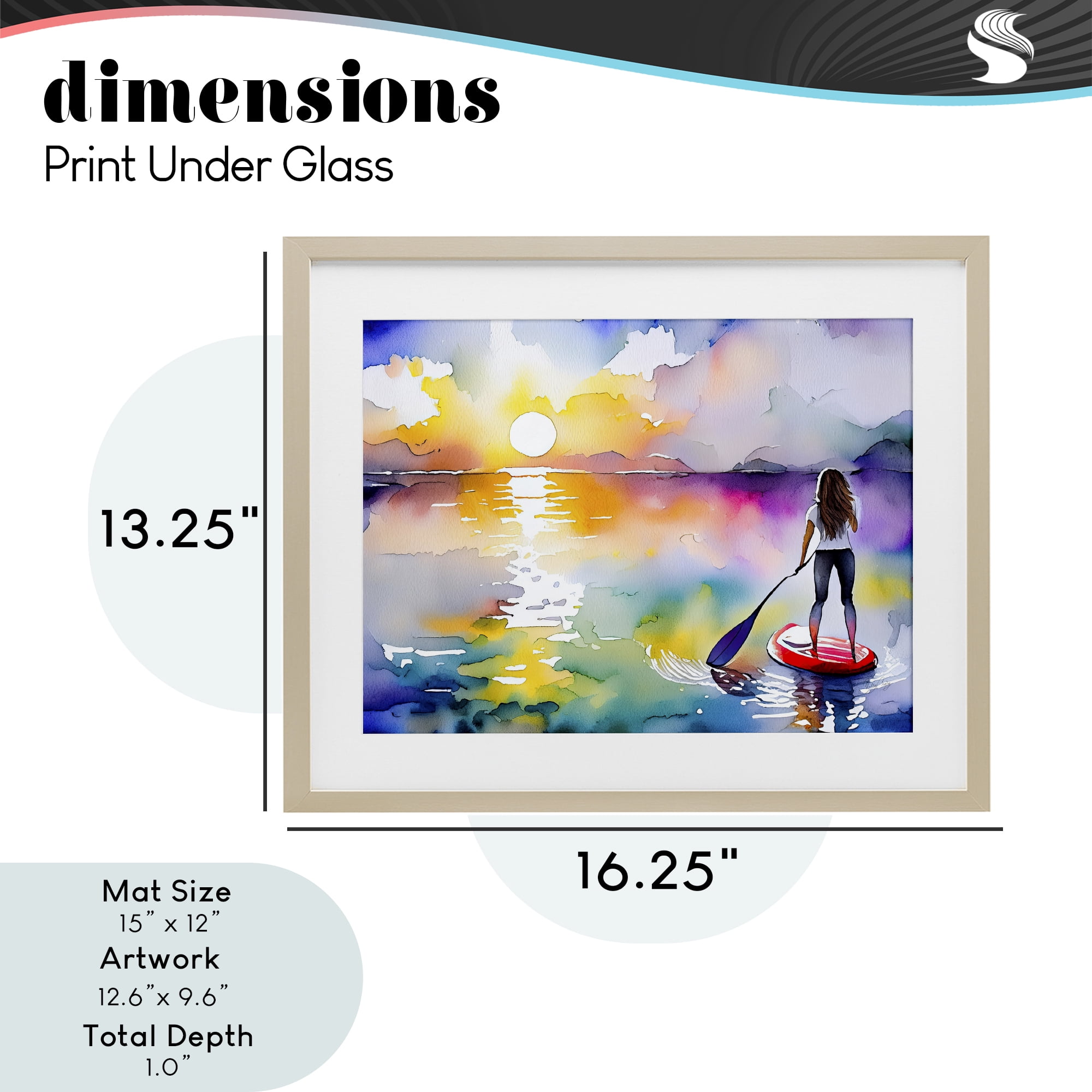 Stupell Industries Sunset Paddle Drift Birch Framed Print Under Glass, design by Shelly Craig
