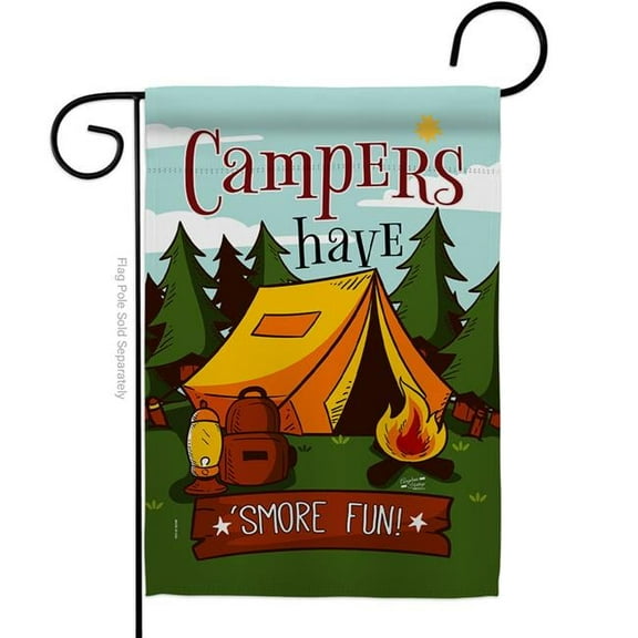 Angeleno Heritage G135128-BO Smore Fun Outdoor Camping 13 x 18.5 in. Double-Sided Decorative Vertical Garden Flags for House Decoration Banner Yard Gift