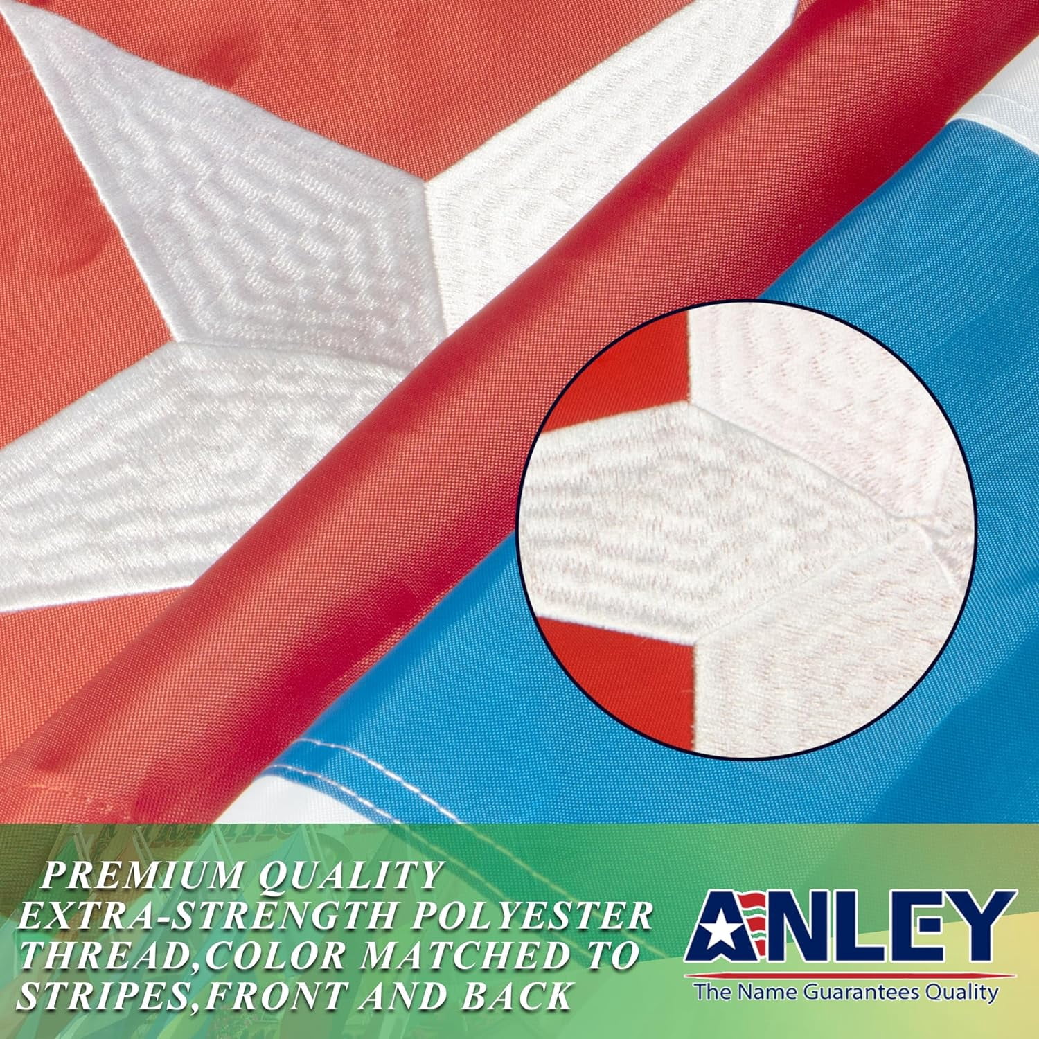 Anley EverStrong Series Embroidered Cuba Flag 3x5 Feet - Cuban National Flags