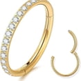 thumbnail image 2 of Rhinestones-Inlaid Seamless Ring – Multi-Functional Nose Ring, Earring & Body Piercing Hoop, 2 of 9