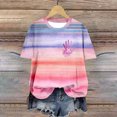 thumbnail image 1 of Puntoco Blusas casuales de moda para mujer, camisetas estampadas con cuello redondo, camisetas de manga corta, 1 of 5