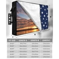 thumbnail image 2 of Red Blue Stars 4th of July Outdoor TV Cover 52 to 55 Inch Weatherproof, Independence Day Rustic 600D Oxford TV Covers with Waterproof Zipper, Outside Flat TV Screen Protector Size 52"W x 19"H x 4.5"D, 2 of 7