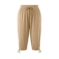 thumbnail image 5 of Ltctricy Plus Size Capri Pants for Women Drawstring Casual Loose Lounge Trousers Elastic Waist Cropped Pants with Pockets 1X-5X, 5 of 7