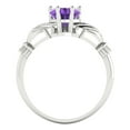 thumbnail image 4 of 1.05 ct Heart Cut Natural Amethyst Claddagh Engagement Ring for Women in 18K White Gold, 4 of 5