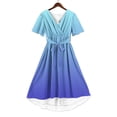 thumbnail image 5 of LIaqionyy Dresses for Women Summer Fashion Casual Short Sleeve V Neck Flowy Elegant Dress Vacation Sundress, 5 of 7