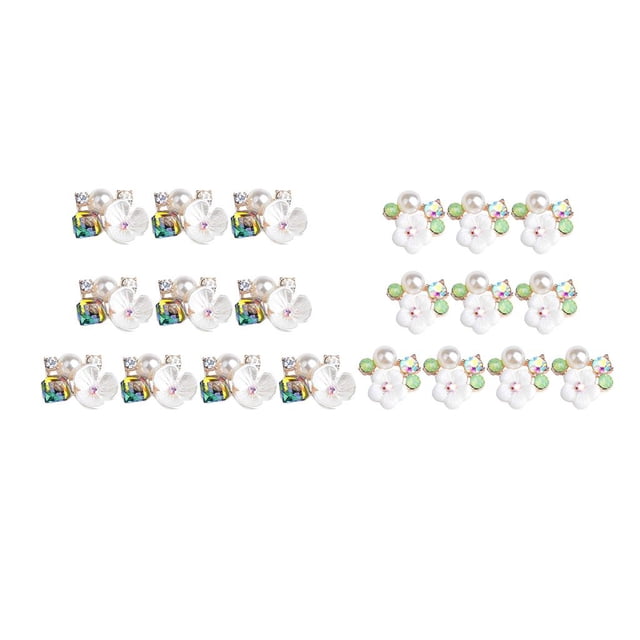 20 Piezas Botones de Imitación perfecl Accesorios para El Cabello de Scrapbooking Tarjeta DIY Rhinestone Peal Buttons