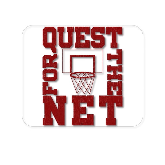 DistinctInk Mouse Pad - 1/4" Foam Rubber - Quest For The Net Basketball