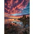 thumbnail image 1 of Atmospheric Sunset Clouds Over Mono Lake Lakeside Landscape Modern Watercolour Painting Unframed Wall Art Print Poster Home Decor Premium, 1 of 4