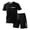 Black, variant on Men's Short Sleeve Tracksuit 2 Piece Summer Beach Short Sleeve Crewneck T-Shirts and Shorts Outfits Elastic Waist Relaxed Fit Loose Lightweight Matching Set with Pockets Army Green 2XL