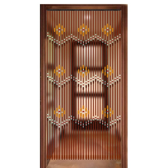 2.95*7.2ft Door Curtain Retro Wooden Beads String Doorway Room Divider for Home Decoration Brown
