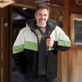 thumbnail image 2 of Winter Men's Hooded with Color Block 3D Print Padded Jacket for Cold Weather Warmth and Style, 2 of 5