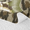 thumbnail image 5 of Feelyou Largemouth Bass Fish Twin Quilt Set for Men, Farmhouse Wooden Camo Twin Coverlet Set, Brown Green, 2-Piece, 5 of 7