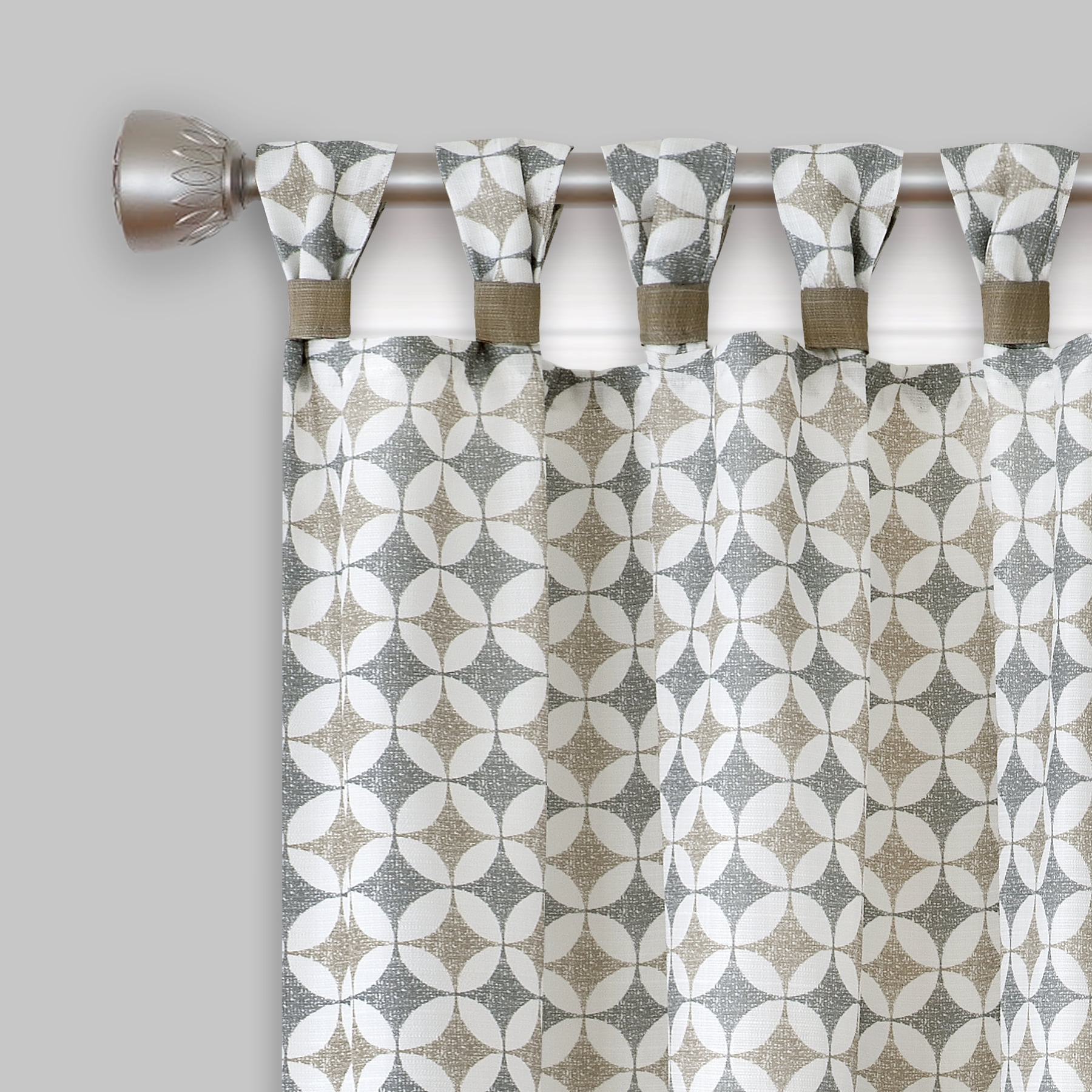 Achim Callie Cuff Tab Top Window Curtain Panel - 52x63 - Taupe/Silver