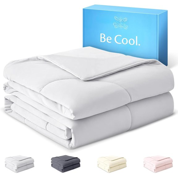 (R) Cooling Comforter Size, Ice Blanket, Cool Comforters for Hot Sleepers, Summer Cooling Comforter, Lightweight Comforter Cooling Blanket, Grey 90"x90"