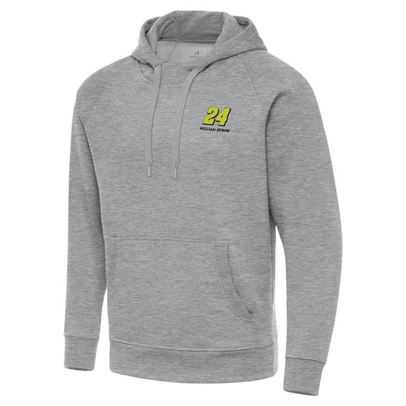 Men's Antigua Heather Gray William Byron Victory Pullover Hoodie