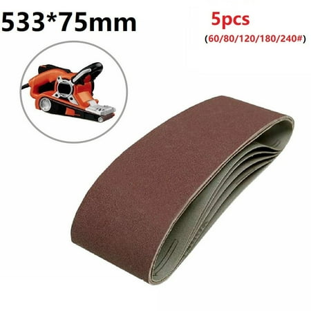 

BAMILL 5pcs 75*533mm Sanding Belt 60-240 Abrasive Band Sanding Screen Belt Soft Cloth