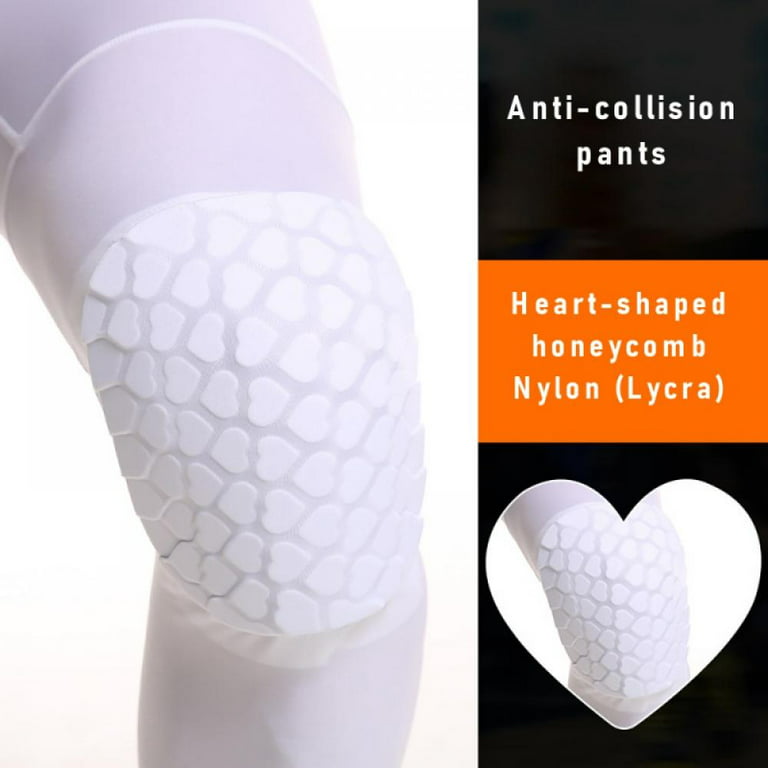 Basketball Compression Pants with Knee Pads 3/4 Capri Padded Sport Tights  Athletic Workout Leggings 
