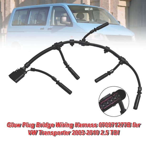 Arnés de cableado del puente de bujías incandescentes 070971277B para VW Transporter 2003-2010 2.5 TDI