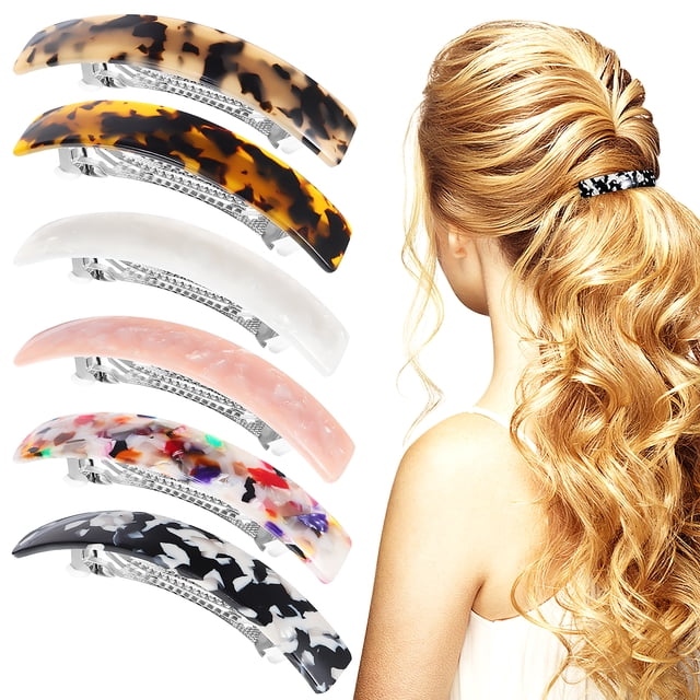 6 horquillas para el pelo para mujer, pasadores para el pelo para niñas, para cabello fino y grueso.