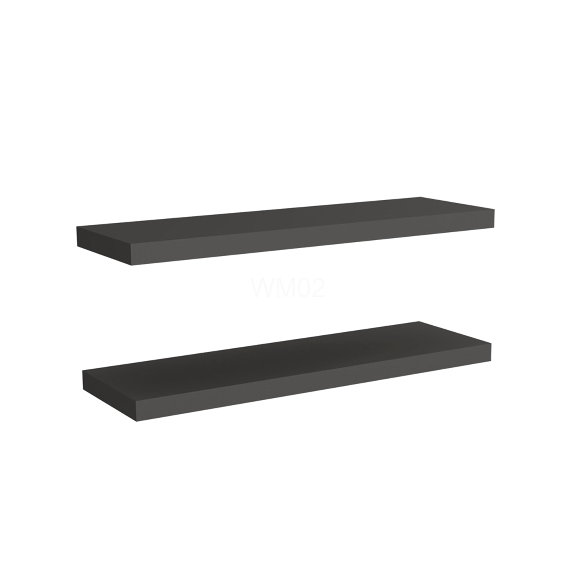 Matte Gray Floating Shelves, Set of 2 Wall Mounted Shelves for Living Room, Bedroom, Office Decor