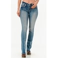 thumbnail image 2 of Grace in LA Women's Western Steer Head Feather Embellished Bootcut Stretch Jeans (25, Blue Stonewashed), 2 of 4
