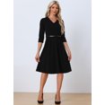 thumbnail image 4 of DARING DIVA Evening Gown Half Sleeves V Neck Knee Length Cocktail Dress S Black, 4 of 6