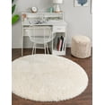 thumbnail image 2 of Unique Loom Marilyn Monroe Opulence Shag Collection Area Rug - (3' 3" Round Bone/Beige), 2 of 9
