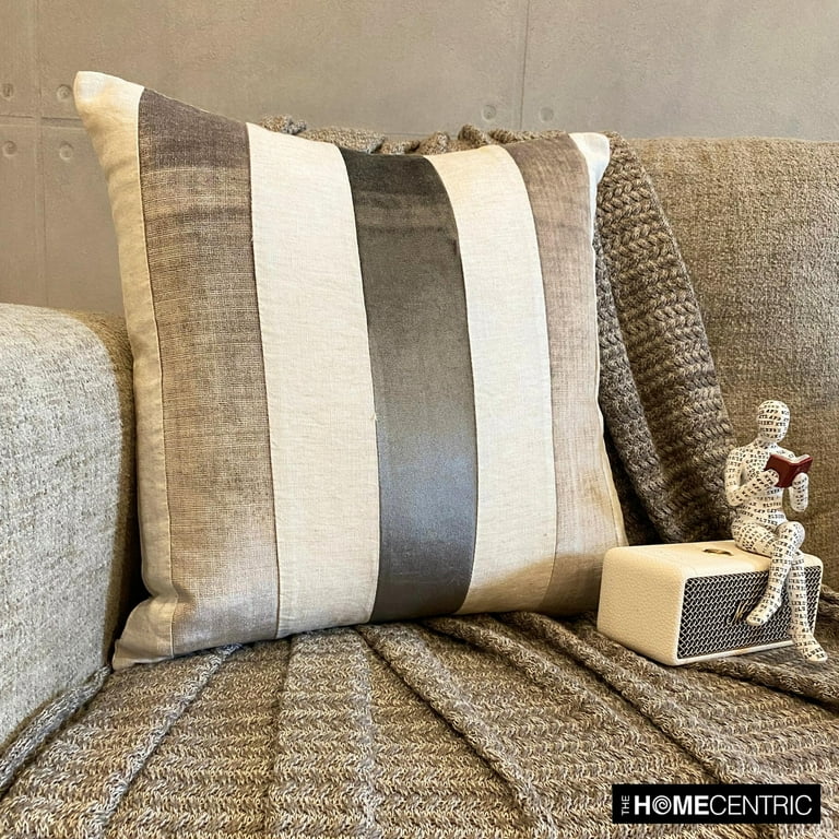 The HomeCentric Euro Pillow Covers, Decorative Grey Pack of