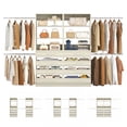 thumbnail image 2 of Homieasy Adjustable Closet Organizer System (6-15Ft) with 8 Wooden Drawers & Modular Tower ,Walk-In Wardrobe Storage with 4 Hanging Rods, Expandable Garment Rack, White Oak, 2 of 6