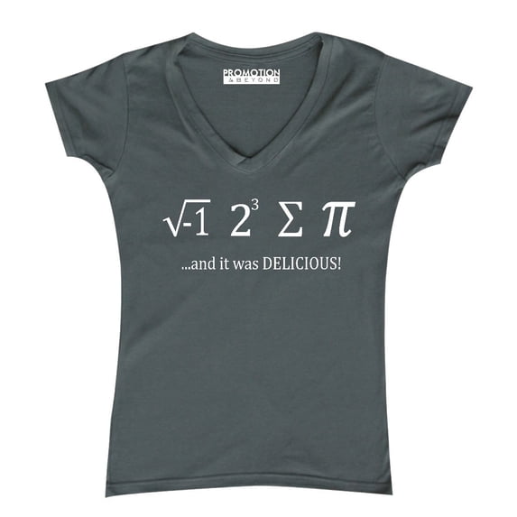 P&B I Ate Some Pie It was Delicious Women's V-neck, Charcoal, S