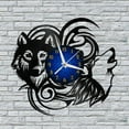 thumbnail image 2 of Howling Wolf 12 Inch Vinyl Record Wall Clock - Silent, Creative, and Unique Clock for Living Room, Entryway, or Bedroom Decor - Perfect Gift Idea(12 inchs B without LED), 2 of 7