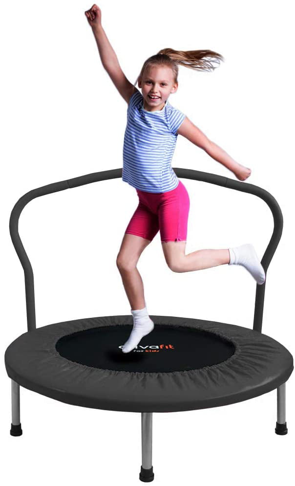 ATIVAFIT 36-Inch Folding Small Trampoline Mini Rebounder&nbsp;,Suitable for Indoor and Outdoor use, for Two Kids with safty Padded Cover