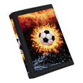 thumbnail image 2 of CHAQLIN Trifold Card Wallet with Flaming Soccer Print, Elastic Polyester Lightweight Foldable Wallet for Kids Toddler Boys Sports and Holiday, 2 of 7