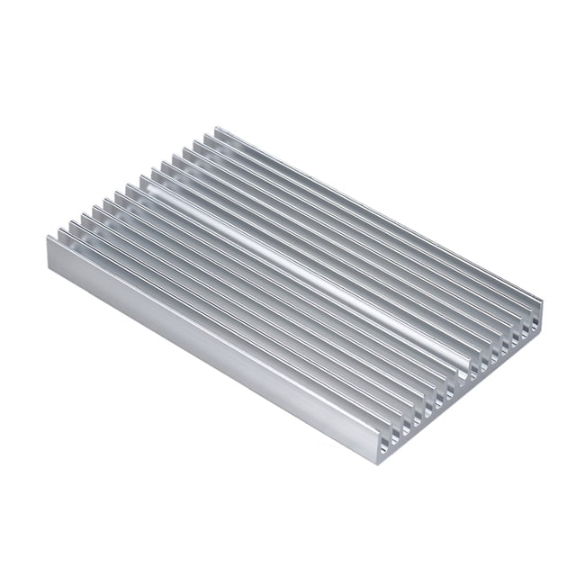Disipador de aluminio plateado con 16 aletas para amplificadores de alta potencia