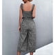 thumbnail image 1 of Mono de verano, mamelucos con estampado floral de verano con estilo, 2 bolsillos con cinturón en la cintura, cierre de cremallera lateral fruncido transpirable para vacaciones ANGGREK Descripción de la referencia, 1 of 5